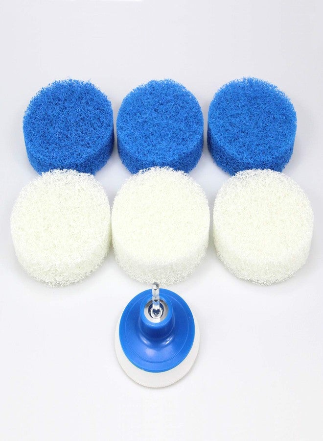 Cooptop 7 Piece Drill Brush Attachment Set - Power Scrub Pad Cleaning Kit – Power Scrubbing Drill Attachment - Cleaning Scouring Pads (Blue and White) - Image 3